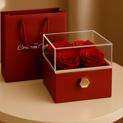 Eternal Love Rose Box w/ Engraved Necklace