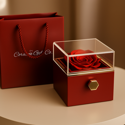 Eternal Love Rose Box w/ Engraved Necklace